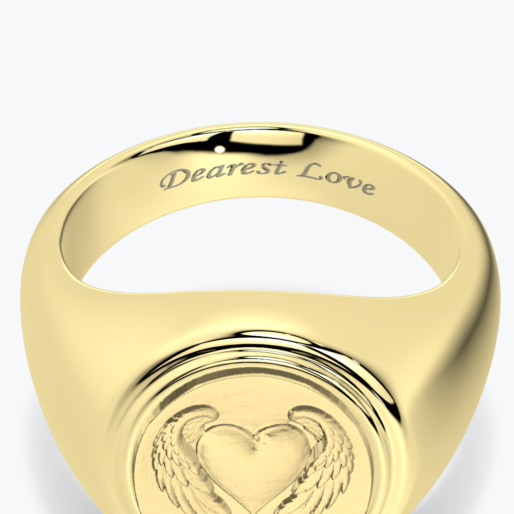 Heart with wings Coin Ring
