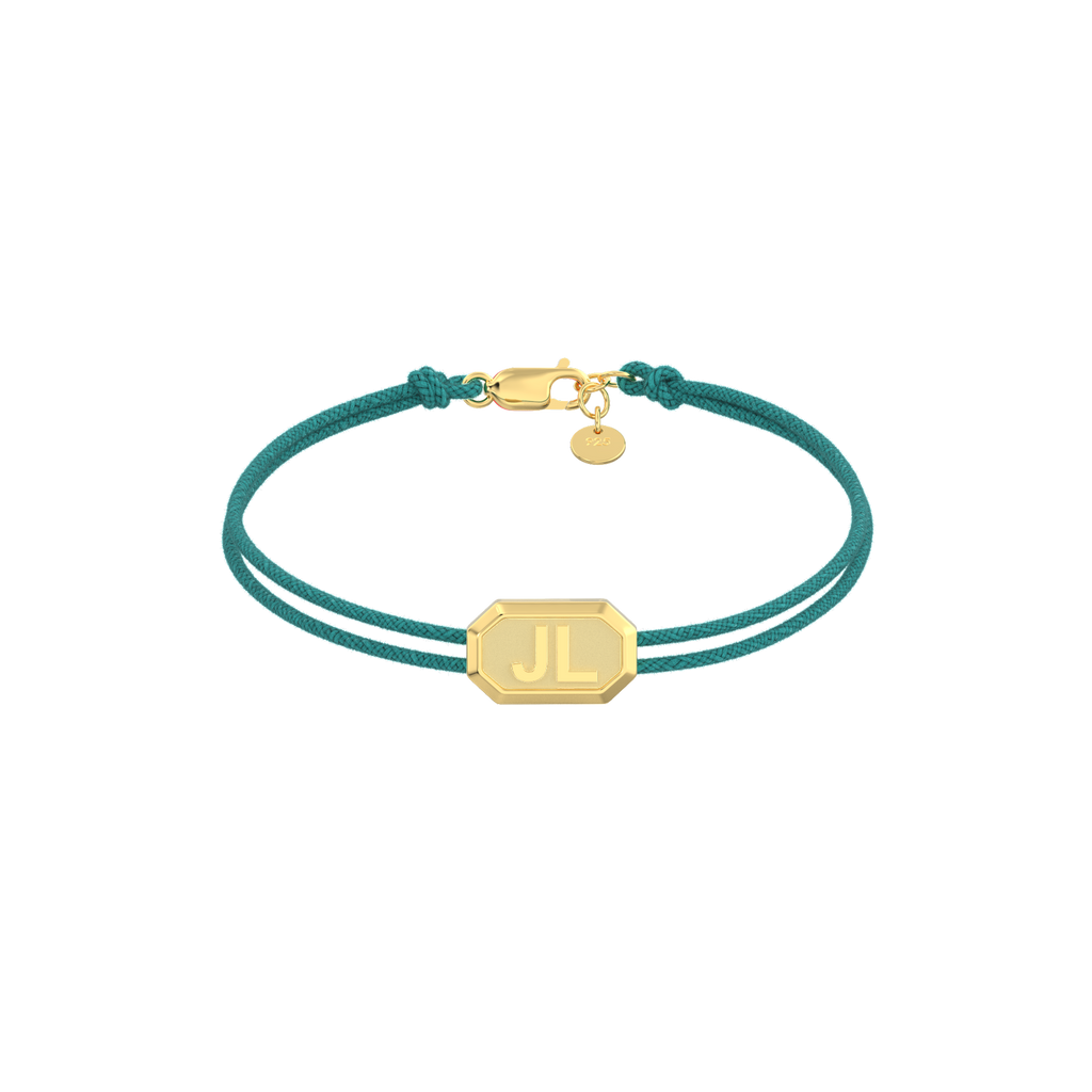 Emerald Facet Initial Bracelet