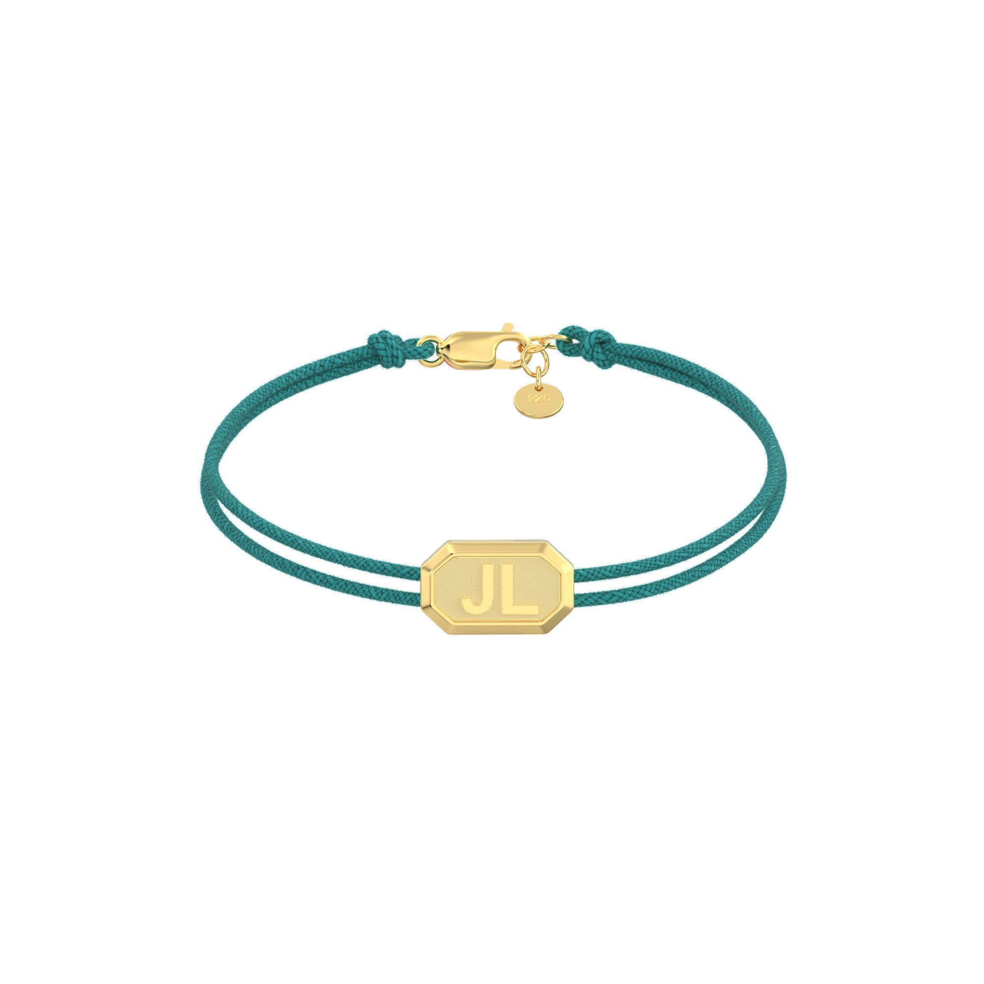Emerald Facet Initial Bracelet