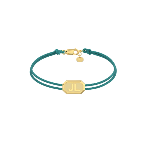 Emerald Facet Initial Bracelet