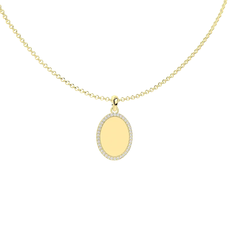 Personalized Keepsake with Custom Engraving Heirloom Relief Halo Necklace