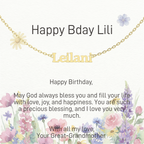 Personalized Name Necklace with Zircon Accents & Custom Greeting Card