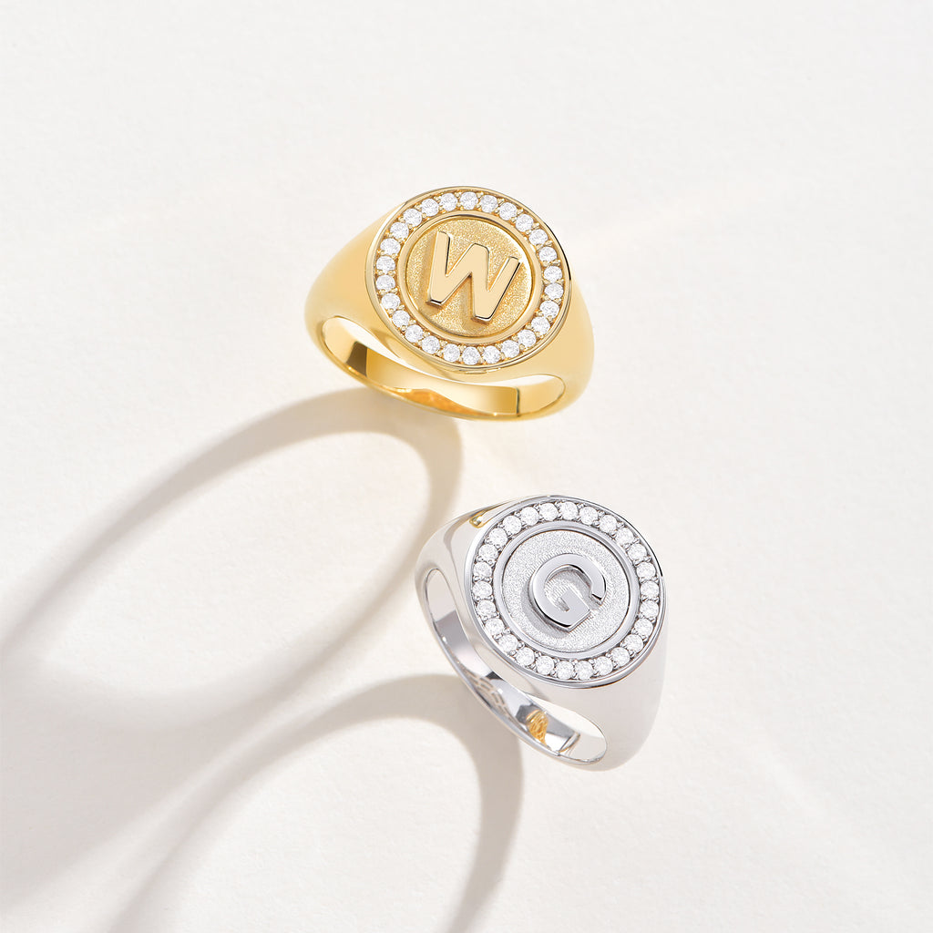 Personalized Initial Coin Ring with Hidden Engraving