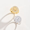 Personalized Initial Coin Ring with Hidden Engraving
