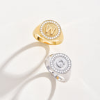 Personalized Initial Coin Ring with Hidden Engraving